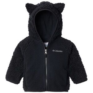 Columbia Cozy Foxy Sherpa Black Full-Zip Fleece Jacket With Ears Sz 4T
